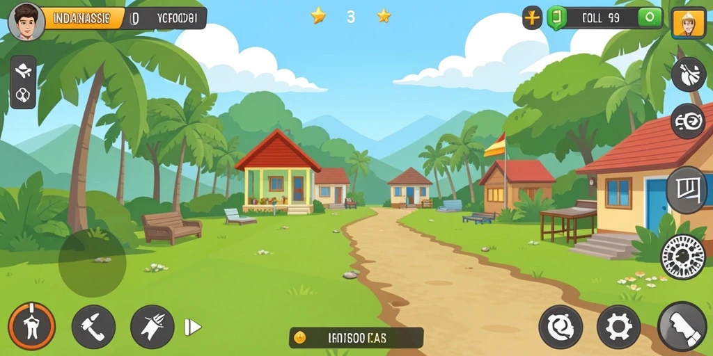 Screenshot menunjukkan karakter utama dalam aksi petualangan.